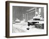 The Lion Statues at the New York Public Library Covered with Snow During the Record Snowfall-null-Framed Photo