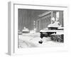 The Lion Statues at the New York Public Library Covered with Snow During the Record Snowfall-null-Framed Photo