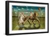 The Lion, the Infant, the Angel & the Dove, 2023 (Tinted Gesso on Wood)-PJ Crook-Framed Giclee Print