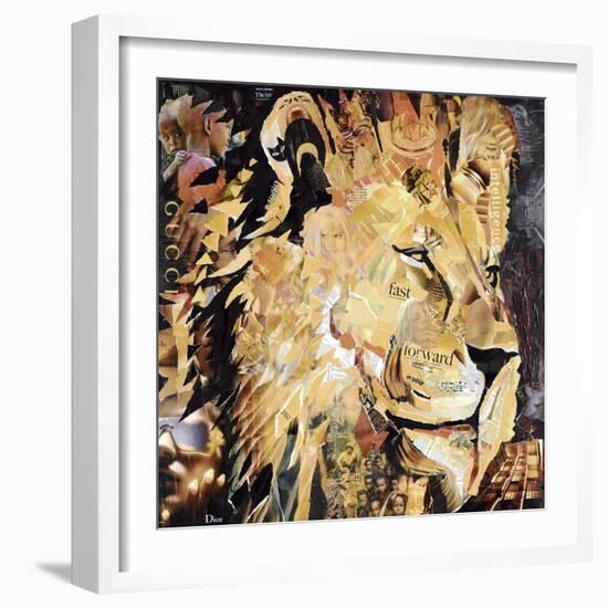 The Lion-James Grey-Framed Art Print