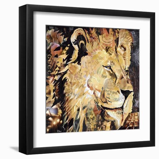 The Lion-James Grey-Framed Art Print