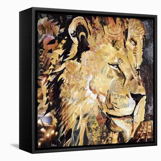 The Lion-James Grey-Framed Stretched Canvas