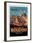 The Literary Digest: Houdini Buried Alive-null-Framed Art Print