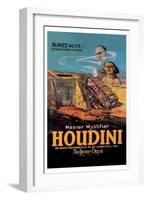 The Literary Digest: Houdini Buried Alive-null-Framed Art Print