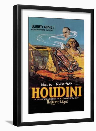 The Literary Digest: Houdini Buried Alive-null-Framed Art Print