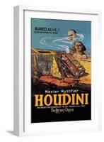 The Literary Digest: Houdini Buried Alive-null-Framed Art Print