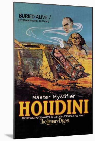 The Literary Digest: Houdini Buried Alive-null-Mounted Art Print