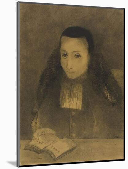 The Little Abbot Reading the Ramayana, 1883-Odilon Redon-Mounted Giclee Print