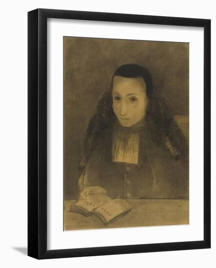 The Little Abbot Reading the Ramayana, 1883-Odilon Redon-Framed Giclee Print