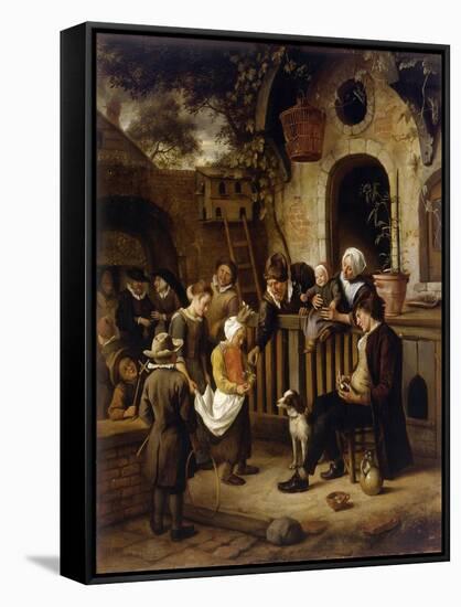 The Little Alms Collector-Jan Havicksz Steen-Framed Stretched Canvas