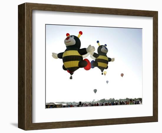 The Little Bees, a Pair of Specialty Designed Hot Air Balloons-null-Framed Photographic Print