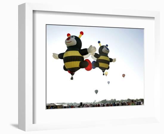 The Little Bees, a Pair of Specialty Designed Hot Air Balloons-null-Framed Photographic Print