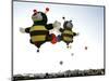 The Little Bees, a Pair of Specialty Designed Hot Air Balloons-null-Mounted Photographic Print