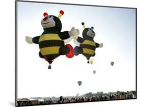 The Little Bees, a Pair of Specialty Designed Hot Air Balloons-null-Mounted Photographic Print