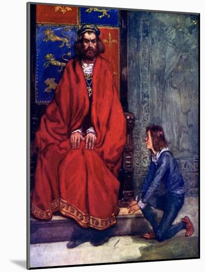 The Little Boy Knelt before the King and Stammered Out the Story, 1120-AS Forrest-Mounted Giclee Print