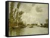 The Little Branch of the Seine-Claude Monet-Framed Stretched Canvas