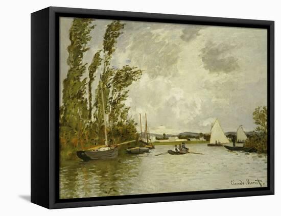 The Little Branch of the Seine-Claude Monet-Framed Stretched Canvas