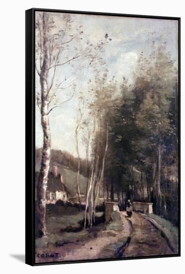 The Little Bridge, 1860 (Oil on Canvas)-Jean Baptiste Camille Corot-Framed Stretched Canvas
