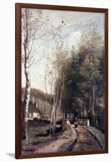 The Little Bridge, 1860 (Oil on Canvas)-Jean Baptiste Camille Corot-Framed Giclee Print