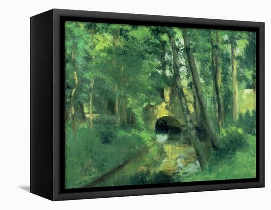 The Little Bridge, Pontoise, 1875-Camille Pissarro-Framed Stretched Canvas