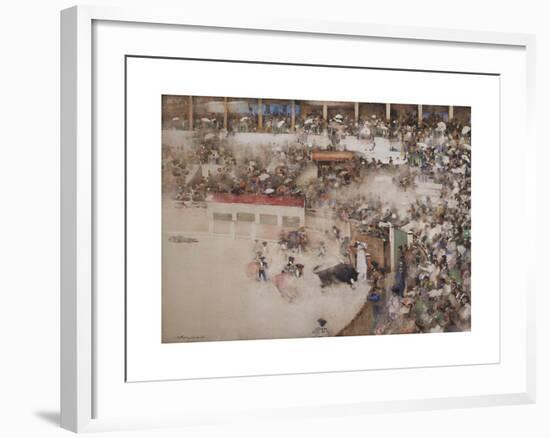 The Little Bull Fight, "Bravo Toro!"-Arthur Melville-Framed Premium Giclee Print