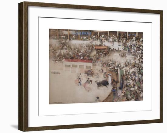 The Little Bull Fight, "Bravo Toro!"-Arthur Melville-Framed Premium Giclee Print