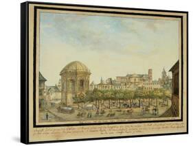 The little court in Mainz with the Sebastian chapel and the ruin of the Jesuit Church, 1824-null-Framed Stretched Canvas
