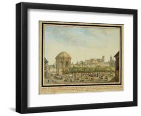 The little court in Mainz with the Sebastian chapel and the ruin of the Jesuit Church, 1824-null-Framed Giclee Print