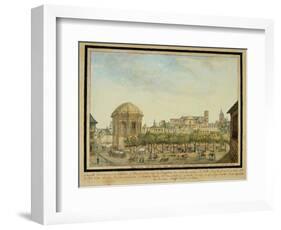 The little court in Mainz with the Sebastian chapel and the ruin of the Jesuit Church, 1824-null-Framed Giclee Print