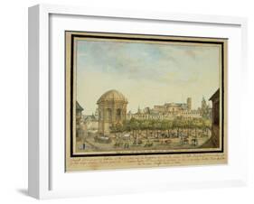 The little court in Mainz with the Sebastian chapel and the ruin of the Jesuit Church, 1824-null-Framed Giclee Print