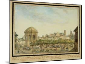 The little court in Mainz with the Sebastian chapel and the ruin of the Jesuit Church, 1824-null-Mounted Giclee Print