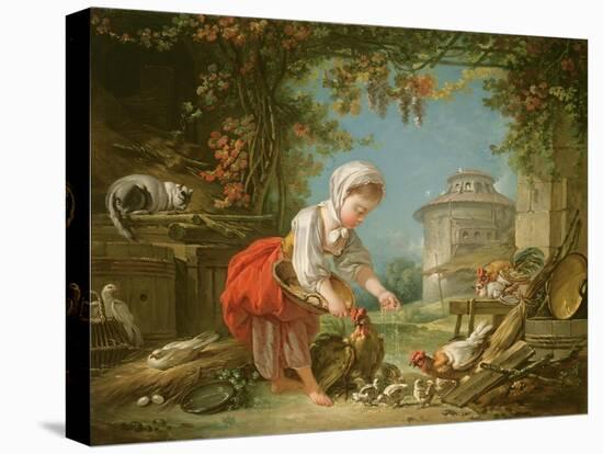 The Little Farm Maid, 1752-Francois Boucher-Stretched Canvas