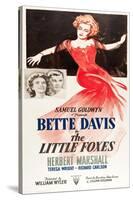 THE LITTLE FOXES, l-r: Teresa Wright, Herbert Marshall, Bette Davis on poster art, 1941-null-Stretched Canvas