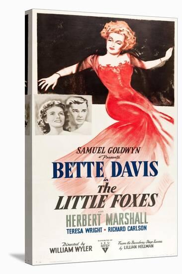 THE LITTLE FOXES, l-r: Teresa Wright, Herbert Marshall, Bette Davis on poster art, 1941-null-Stretched Canvas