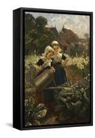 The Little Gardeners-Edmond Louyot-Framed Stretched Canvas