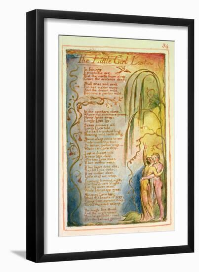 The Little Girl Lost: Plate 34 from Songs of Innocence and of Experience C.1815-26-William Blake-Framed Giclee Print