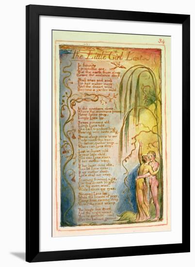 The Little Girl Lost: Plate 34 from Songs of Innocence and of Experience C.1815-26-William Blake-Framed Giclee Print