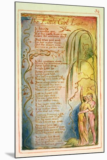 The Little Girl Lost: Plate 34 from Songs of Innocence and of Experience C.1815-26-William Blake-Mounted Giclee Print