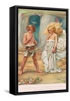 The Little Girl Put Her Finger in Her Mouth and Looked at Tom-Arthur A. Dixon-Framed Stretched Canvas