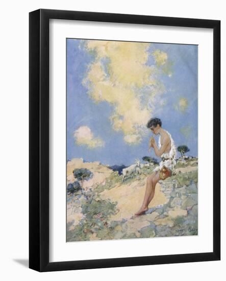 'The Little Goatherd'-Dudley Hardy-Framed Giclee Print