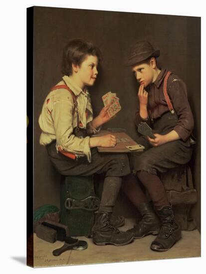 The Little Joker-John George Brown-Stretched Canvas