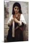 The Little Knitter-William Adolphe Bouguereau-Mounted Art Print