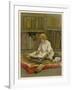 The Little Librarian a Girl Sits-Harriet M. Bennett-Framed Art Print