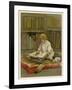 The Little Librarian a Girl Sits-Harriet M. Bennett-Framed Art Print