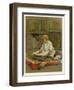 The Little Librarian a Girl Sits-Harriet M. Bennett-Framed Art Print