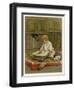 The Little Librarian a Girl Sits-Harriet M. Bennett-Framed Art Print