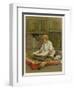 The Little Librarian a Girl Sits-Harriet M. Bennett-Framed Art Print