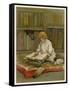 The Little Librarian a Girl Sits-Harriet M. Bennett-Framed Stretched Canvas