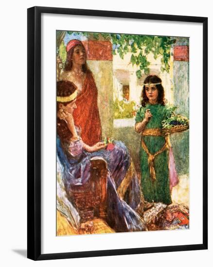 The Little Maid Servant of Naaman's Wife-William Hatherell-Framed Giclee Print