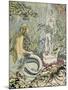 The Little Mermaid Before a Statue in the Sea-Ivan Bilibin-Mounted Giclee Print